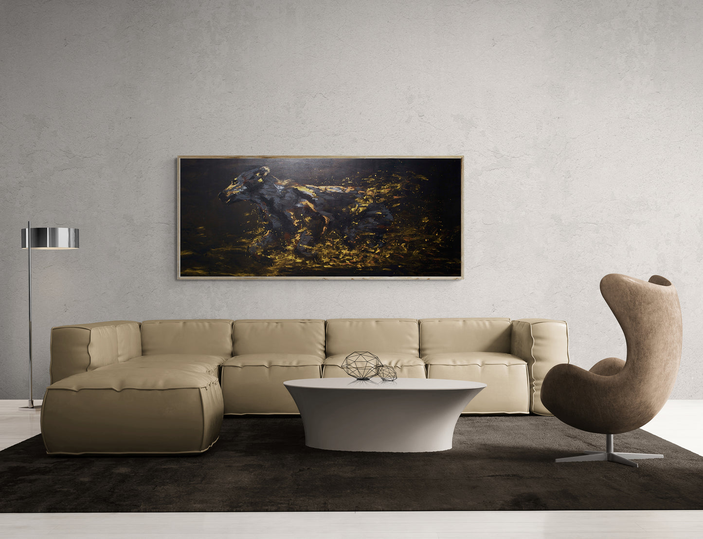 ORIGINAL ART work contemporary painting abstract bear "Mama bear on the run"