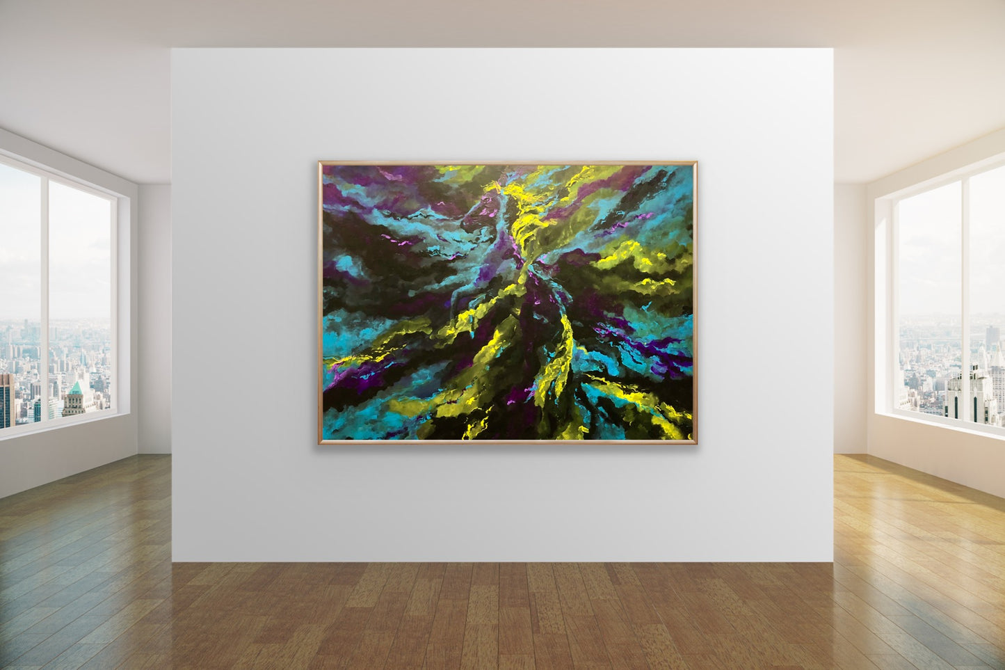 ORIGINAL ART work contemporary painting "In coulds"