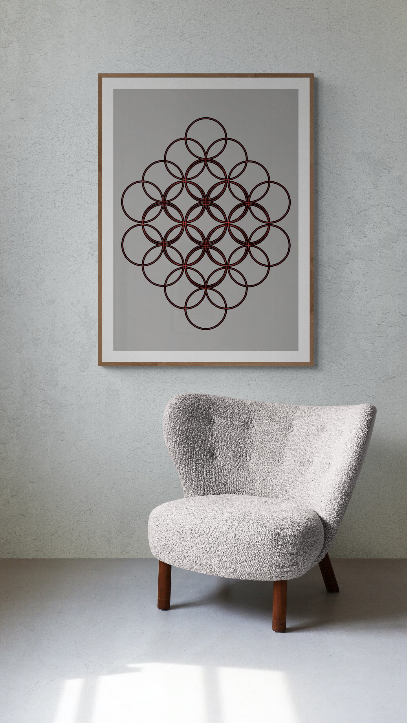 Wall art poster contemporary graphic design art work abstract, physical item prints Bauhaus inspired Scandinavian Swedish interior design