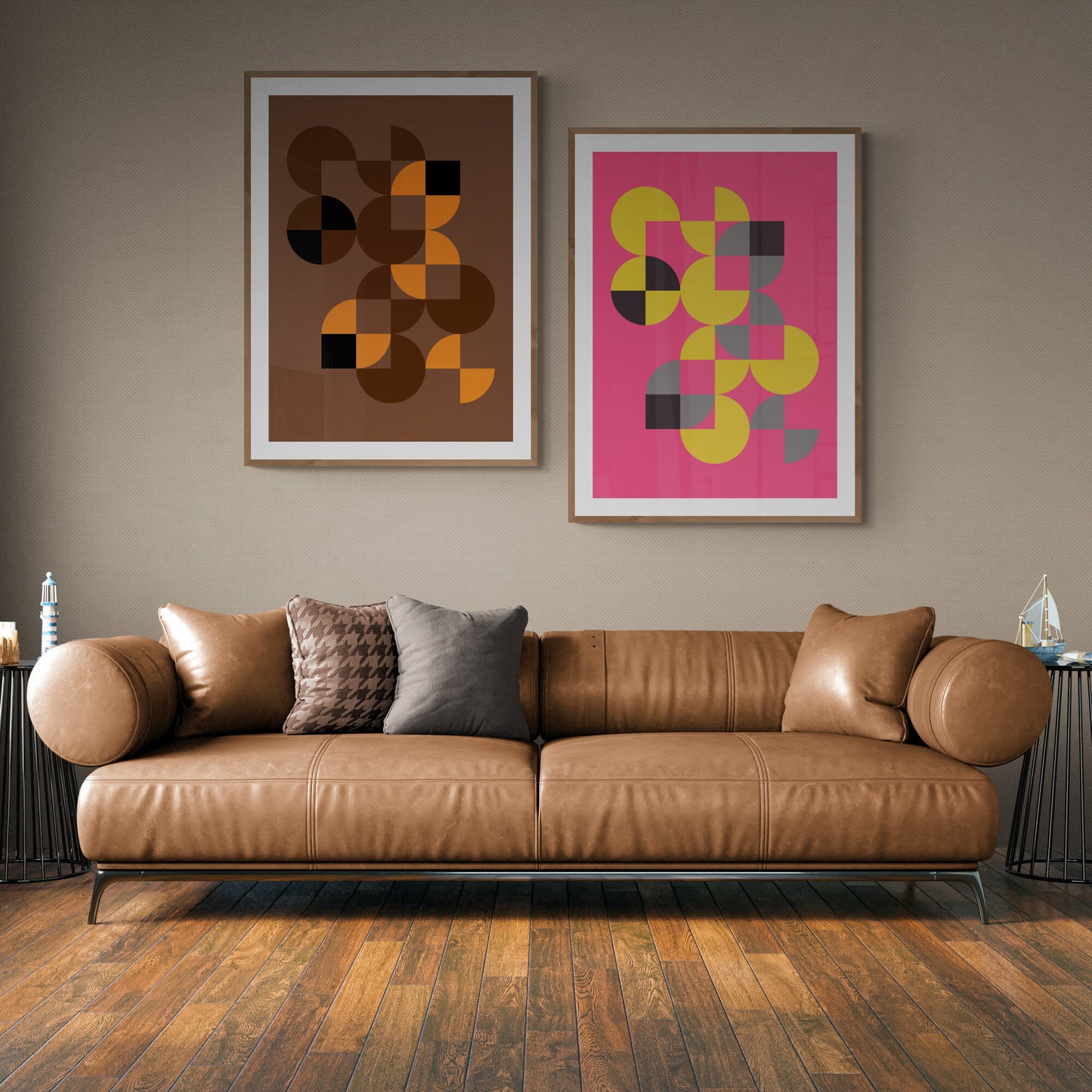 Wall art poster contemporary graphic design art work abstract, physical item prints Bauhaus inspired Scandinavian Swedish interior design