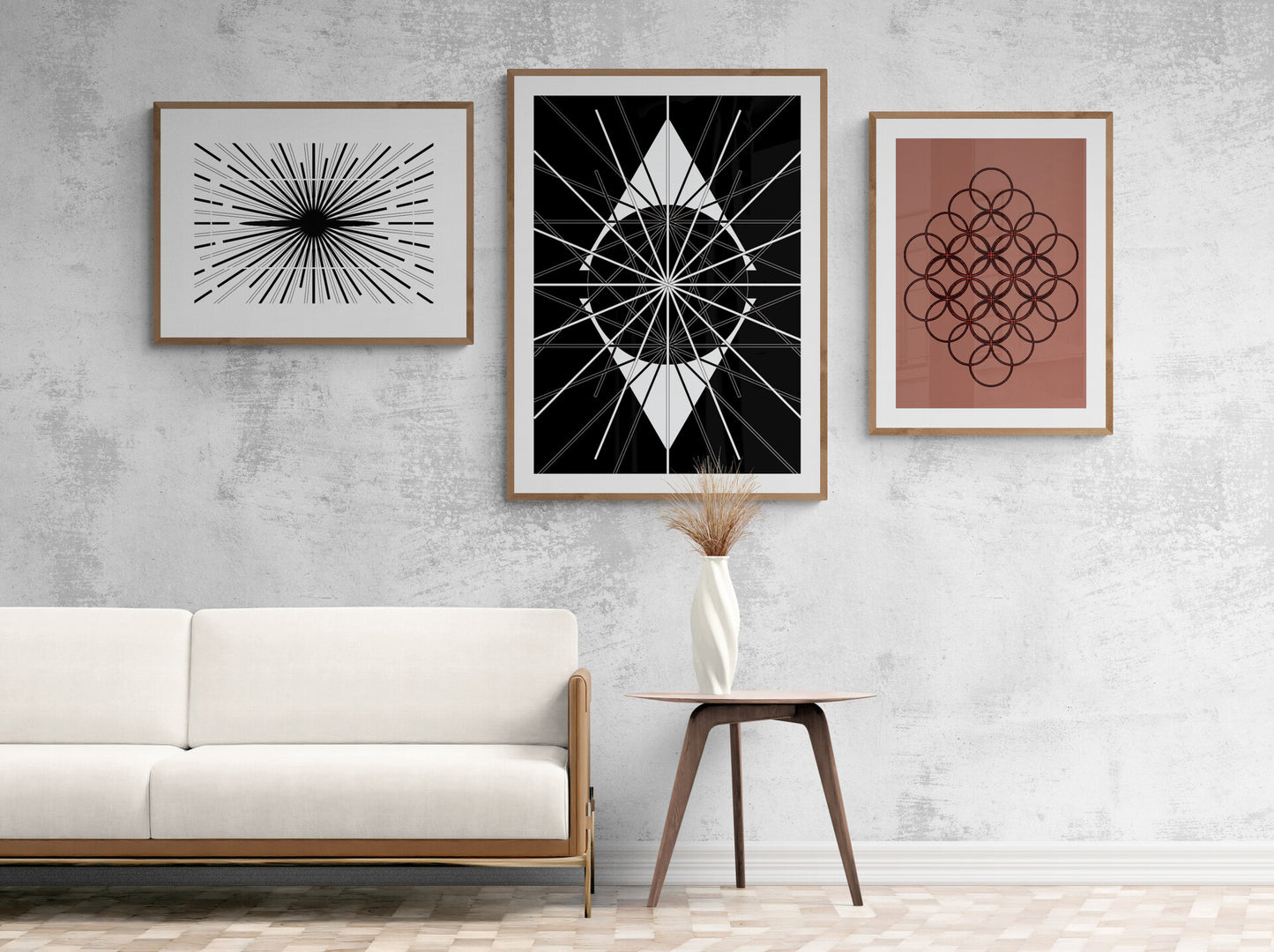 Wall art poster contemporary graphic design art work abstract, physical item prints Bauhaus inspired Scandinavian Swedish interior design