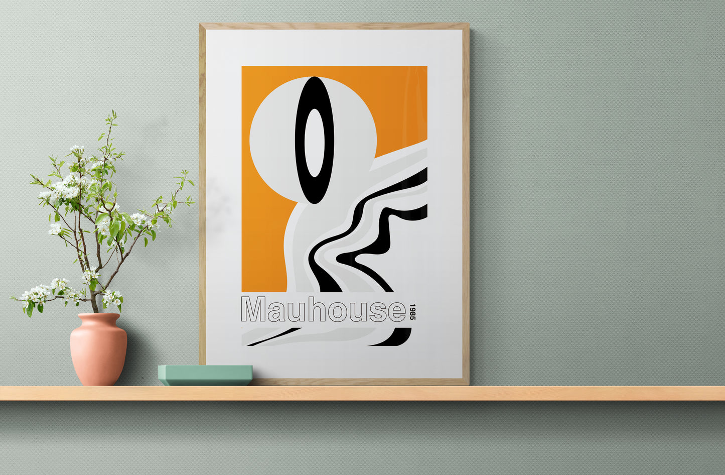 Wall art poster contemporary graphic design art work abstract, physical item prints Bauhaus inspired Scandinavian Swedish interior design