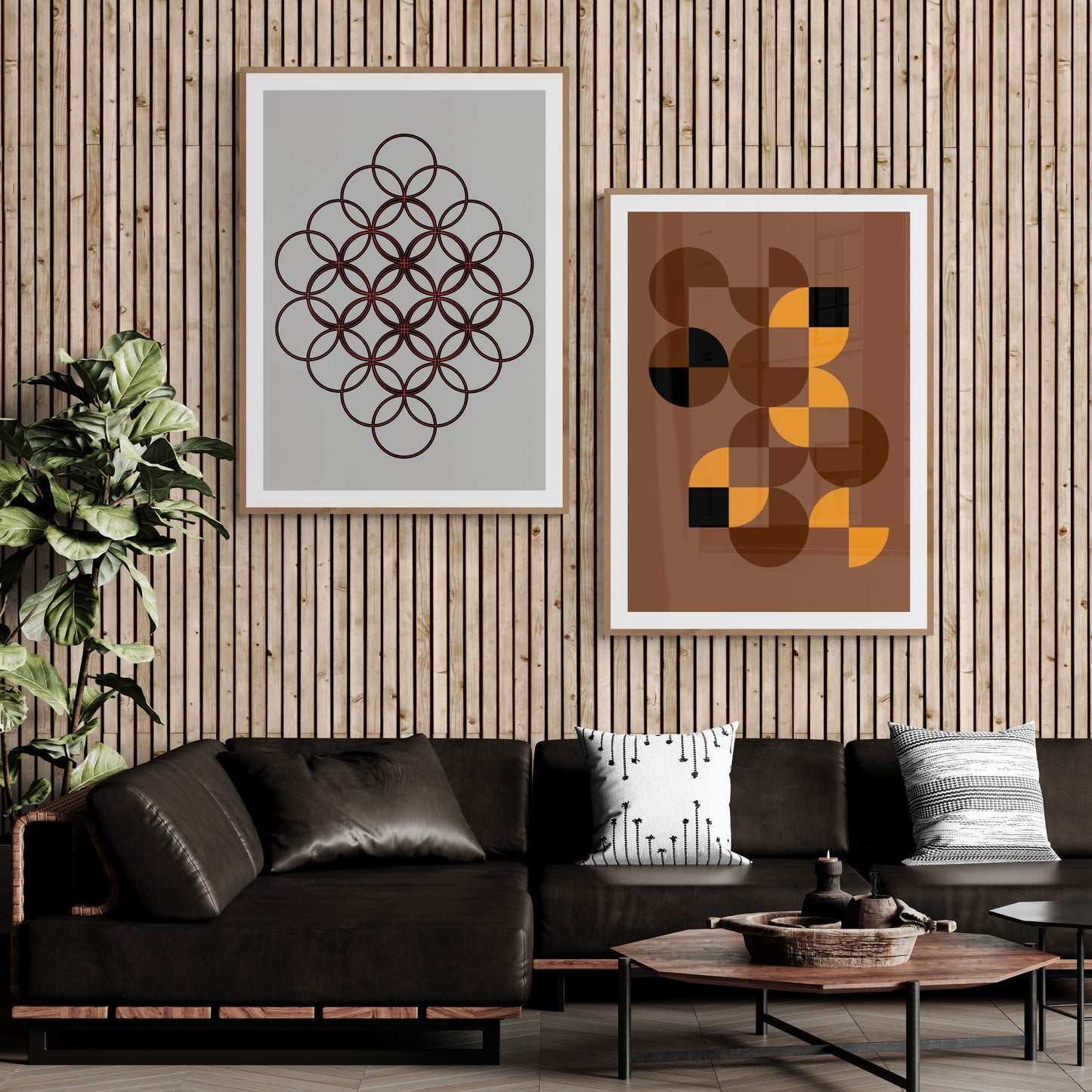 Wall art poster contemporary graphic design art work abstract, physical item prints Bauhaus inspired Scandinavian Swedish interior design