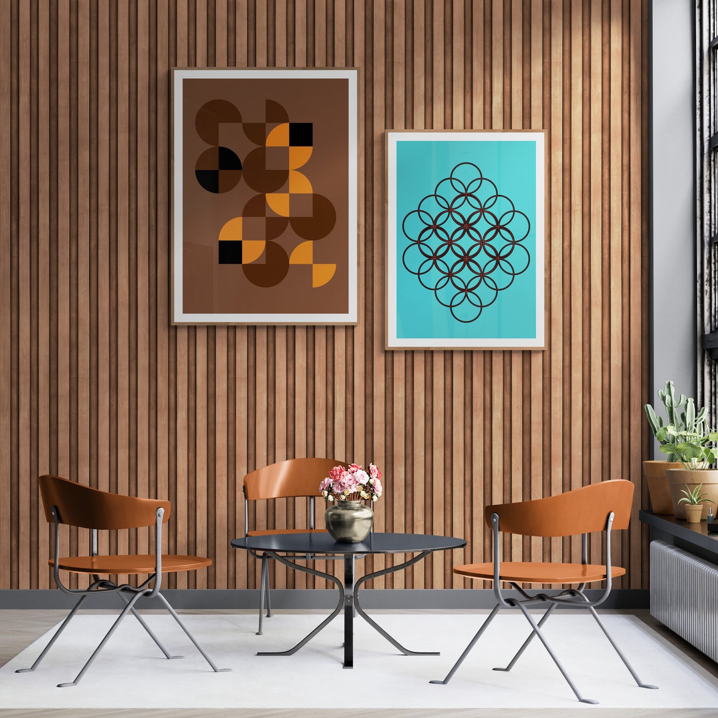 Wall art poster contemporary graphic design art work abstract, physical item prints Bauhaus inspired Scandinavian Swedish interior design