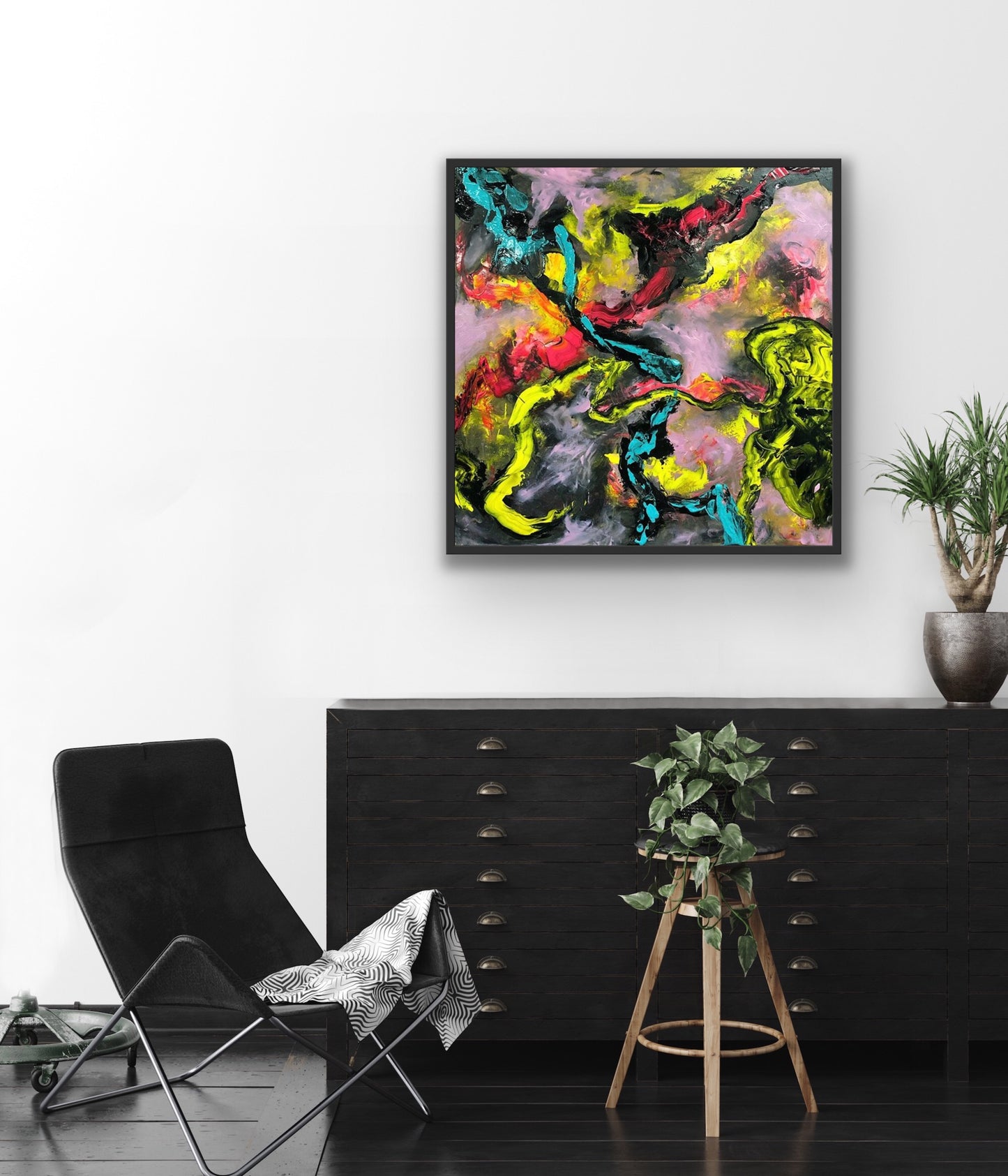 Abstract rivers painting canvas art print contemporary