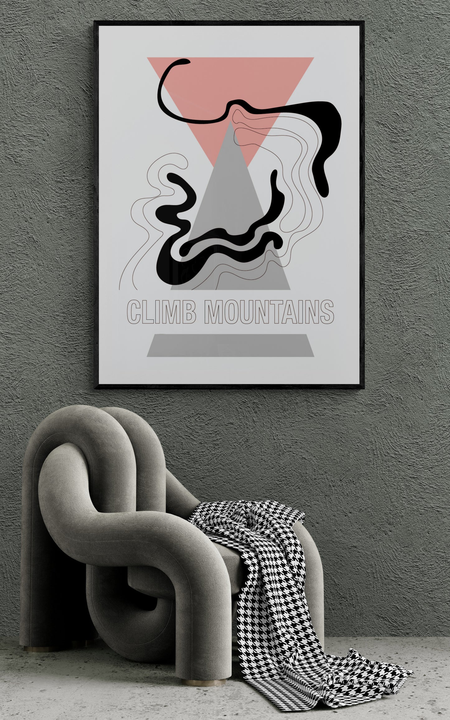 Wall art poster contemporary graphic design art work abstract, physical item prints Bauhaus inspired Scandinavian Swedish interior design