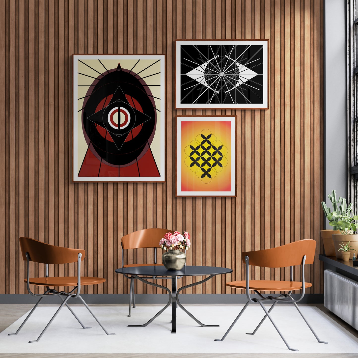 Wall art poster contemporary graphic design art work abstract, physical item prints Bauhaus inspired Scandinavian Swedish interior design