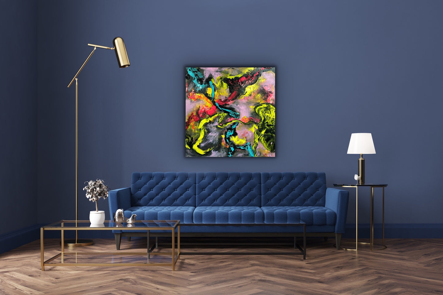 Abstract rivers painting canvas art print contemporary