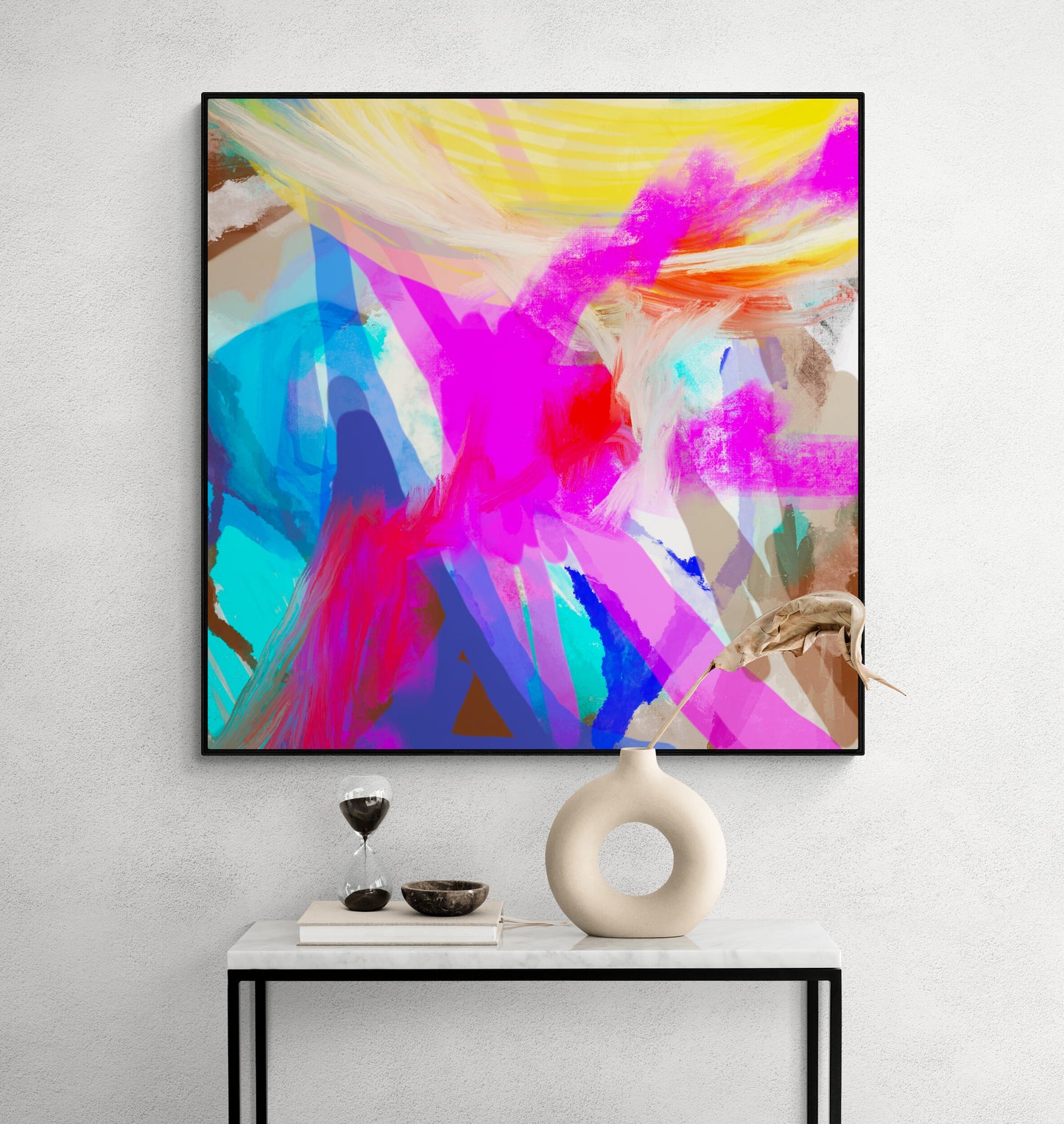 Abstract canvas art print with artistic finish purple wall art Scandinavian style