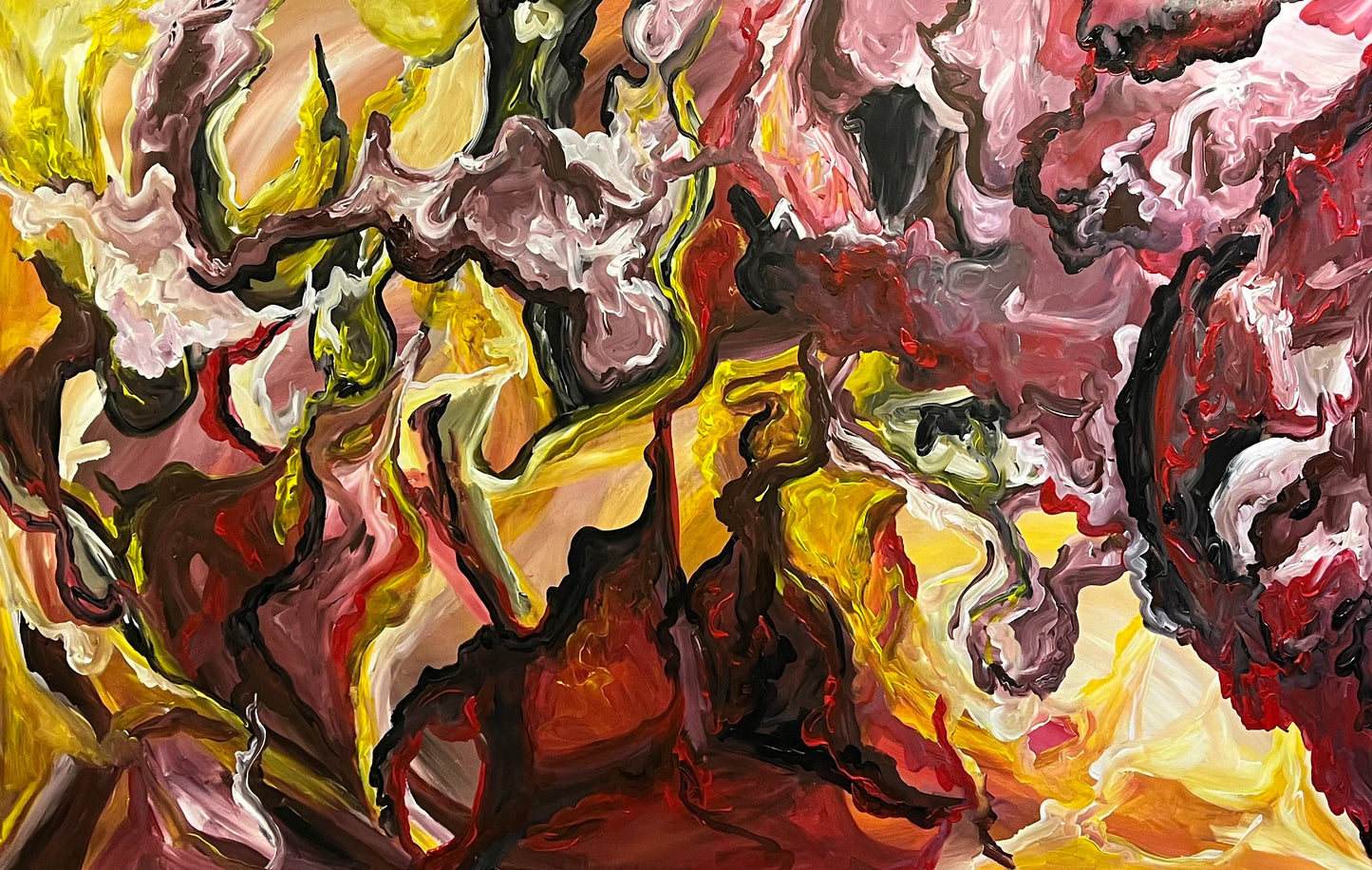 Original art work contemporary painting Abstract "Inferno"