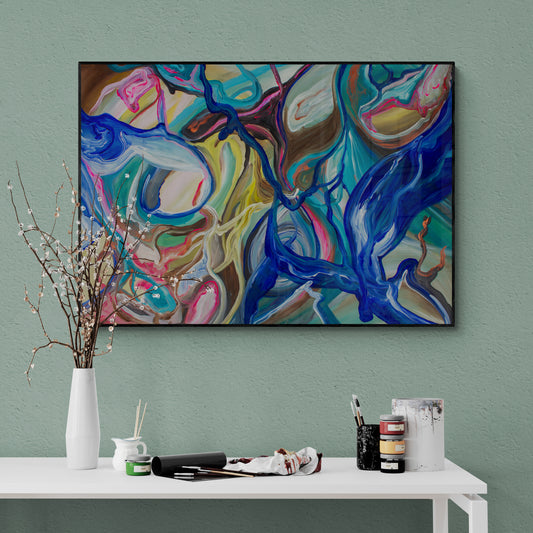 Abstract paths painting canvas art print contemporary expressionism artistic expression