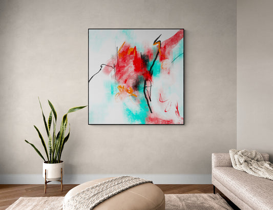 Abstract canvas art print with artistic finish Scandinavian style