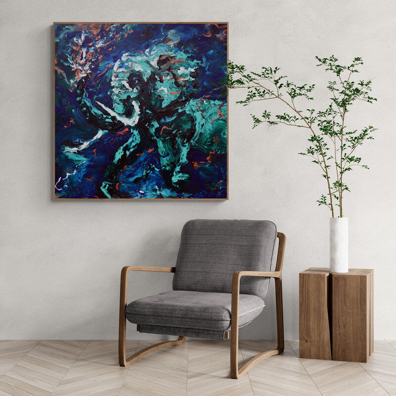 FINE ART PRINT Abstract Elephant "Grande" with artistic finish wall art Scandinavian style