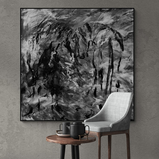 CANVAS PRINT abstract Lovers horses black and white with artistic finish wall art Scandinavian style
