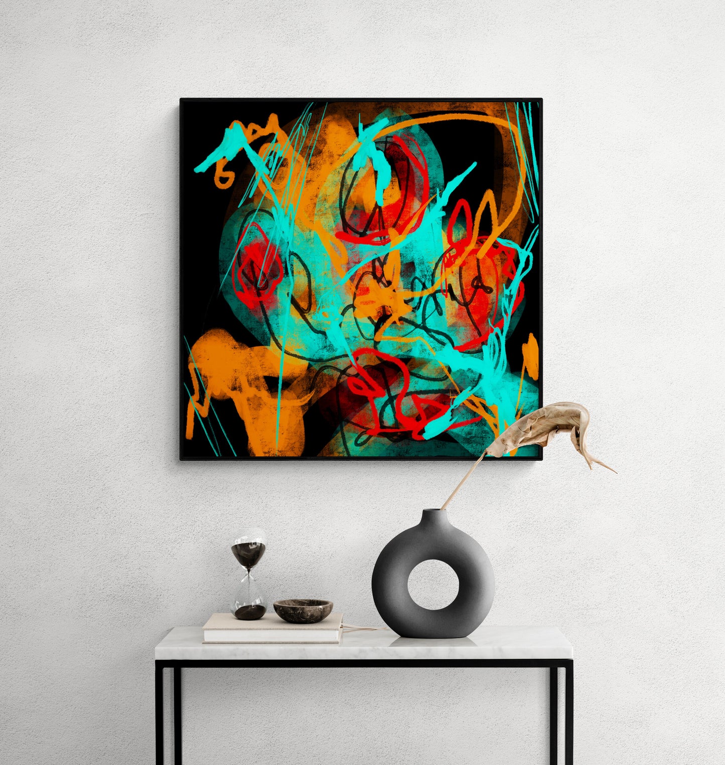 Abstract canvas Colourful art print with artistic finish Scandinavian style