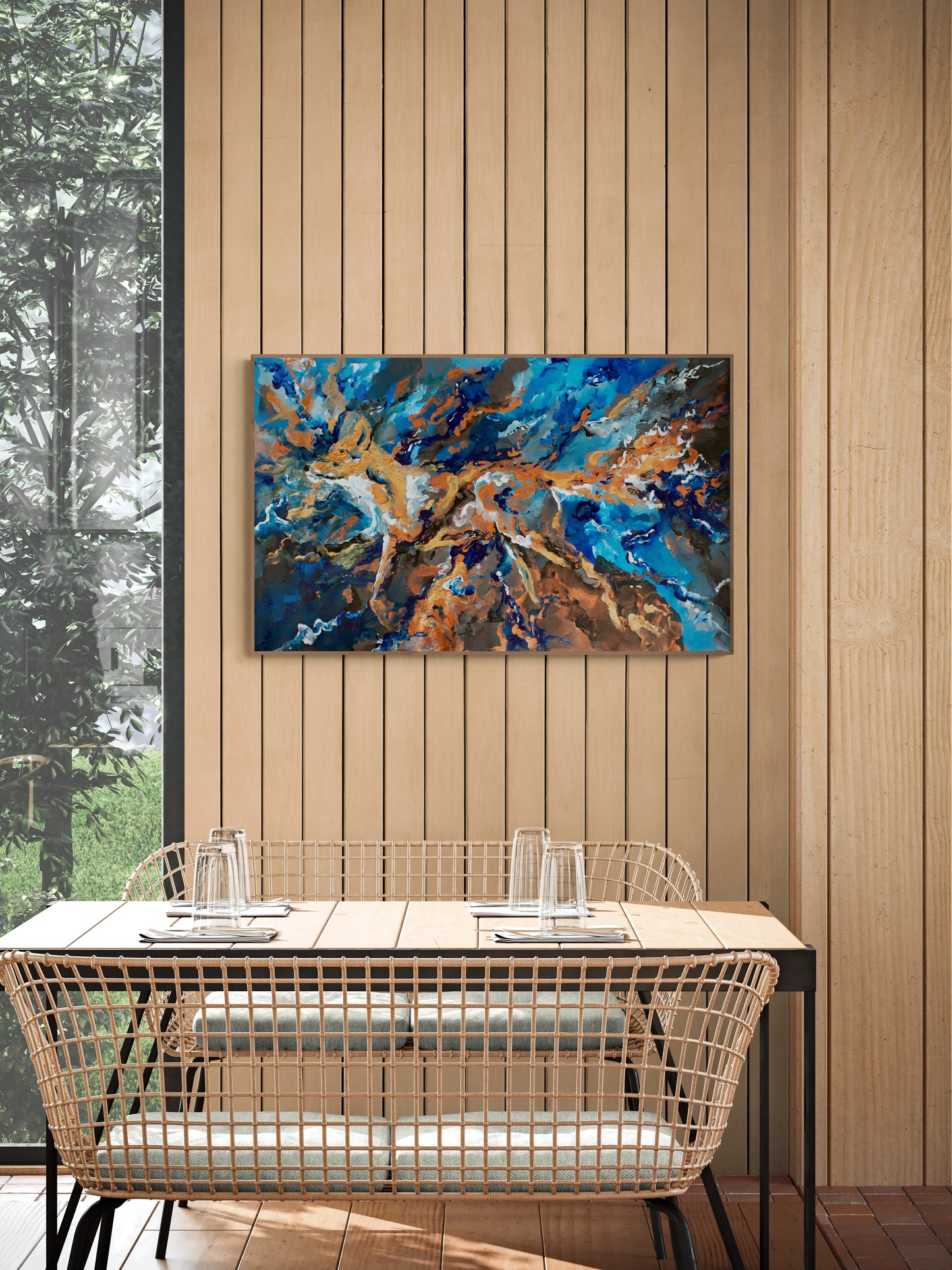 Abstract majestic fox painting canvas art print contemporary expressionism artistic expression