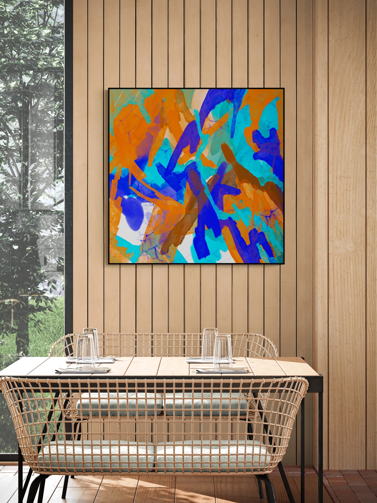 Abstract canvas art print with artistic finish Scandinavian style