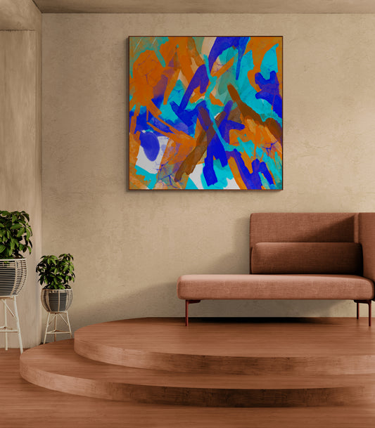 Abstract canvas art print with artistic finish Scandinavian style