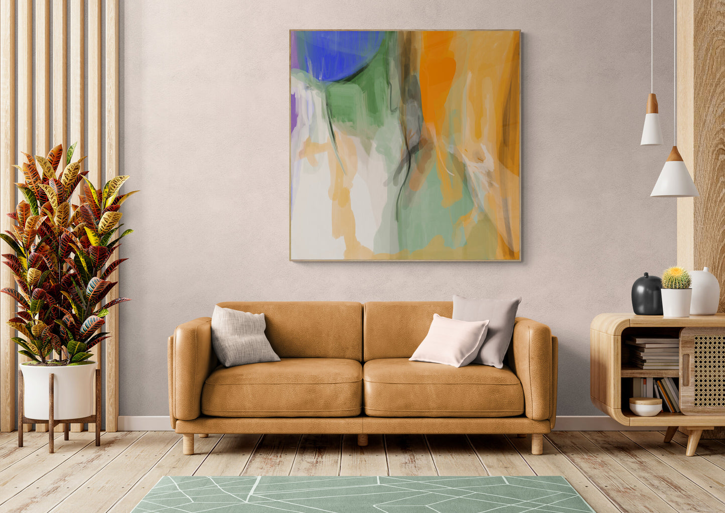 Abstract canvas art print with artistic finish Scandinavian style