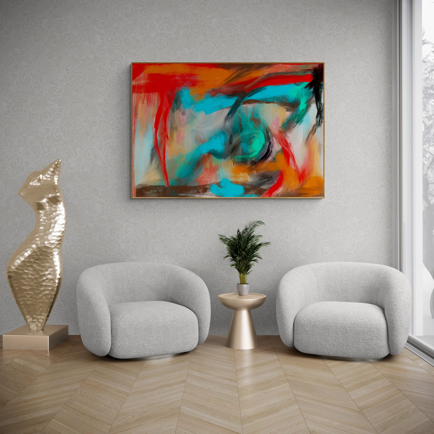 FINE ART PRINT Abstract anger with artistic finish wall art Scandinavian style