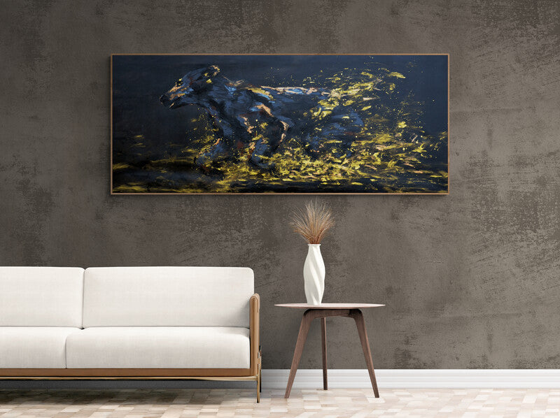 FINE ART PRINT "mama bear on the run" with artistic finish wall art Scandinavian style