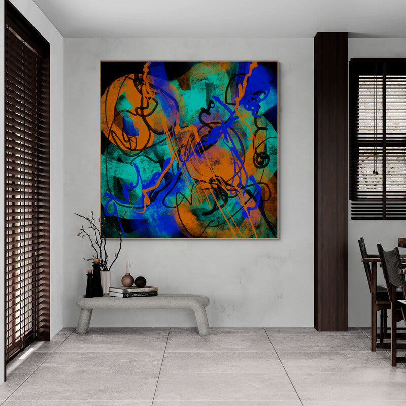 Abstract canvas art print with artistic finish Scandinavian style