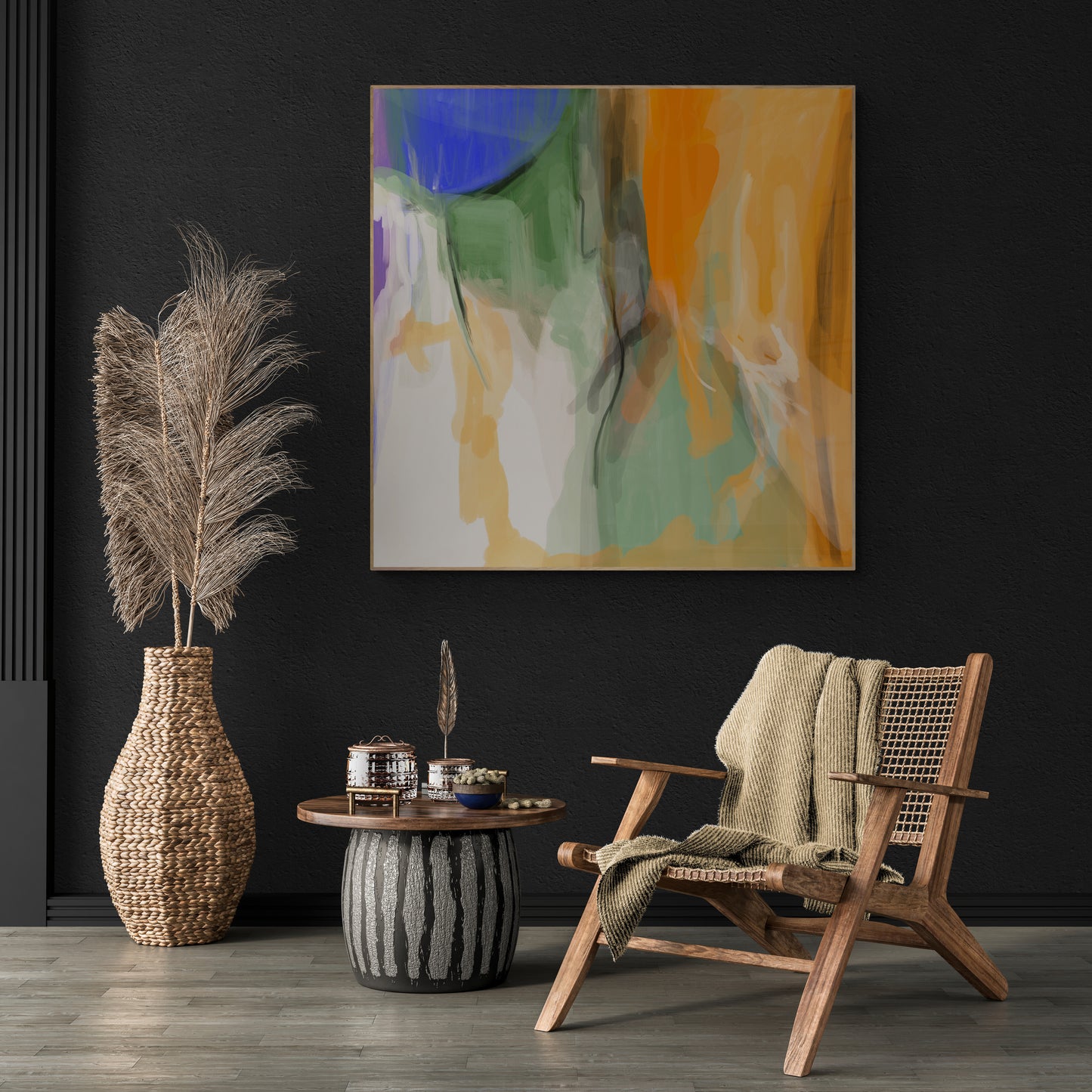 Abstract canvas art print with artistic finish Scandinavian style