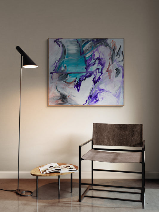 CANVAS PRINT abstract ”Behind the horizion” with artistic finish wall art Scandinavian style