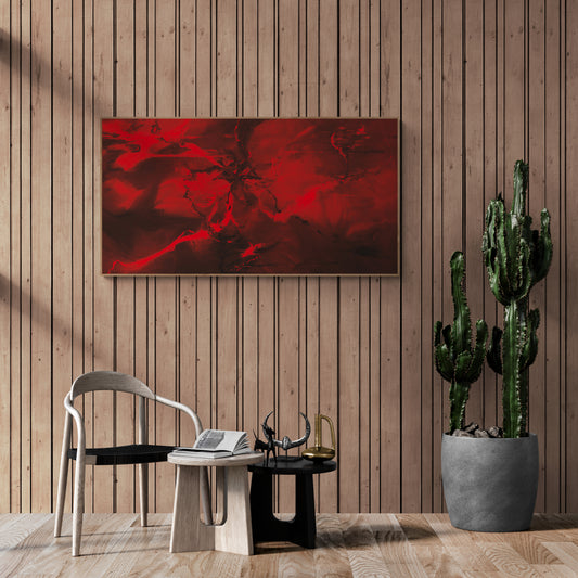 CANVAS PRINT abstract "Red universe" with artistic finish wall art Scandinavian style
