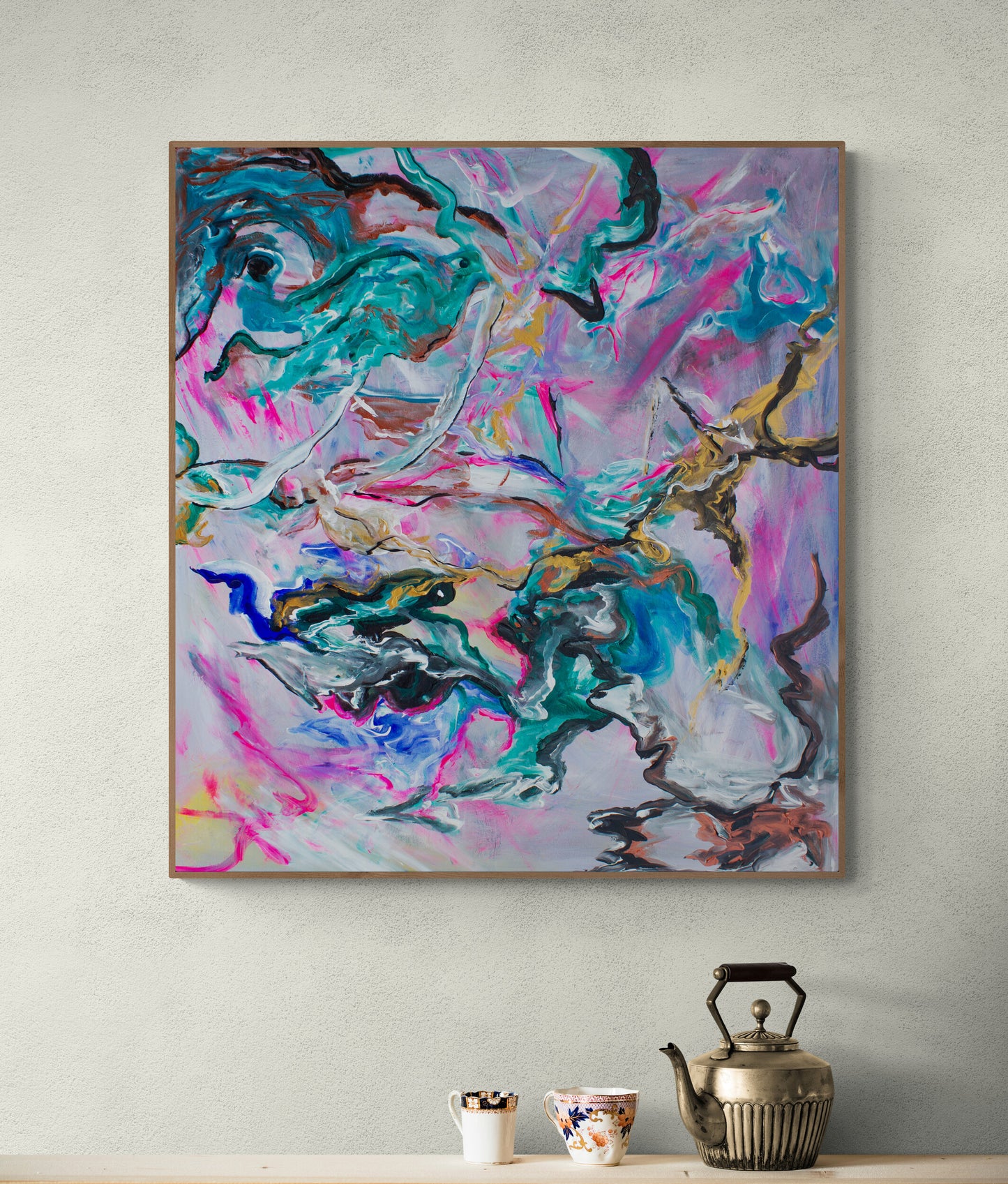 CANVAS PRINT abstract  " Explotion of the soul" with artistic finish wall art Scandinavian style