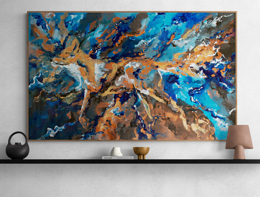 Abstract majestic fox painting canvas art print contemporary expressionism artistic expression