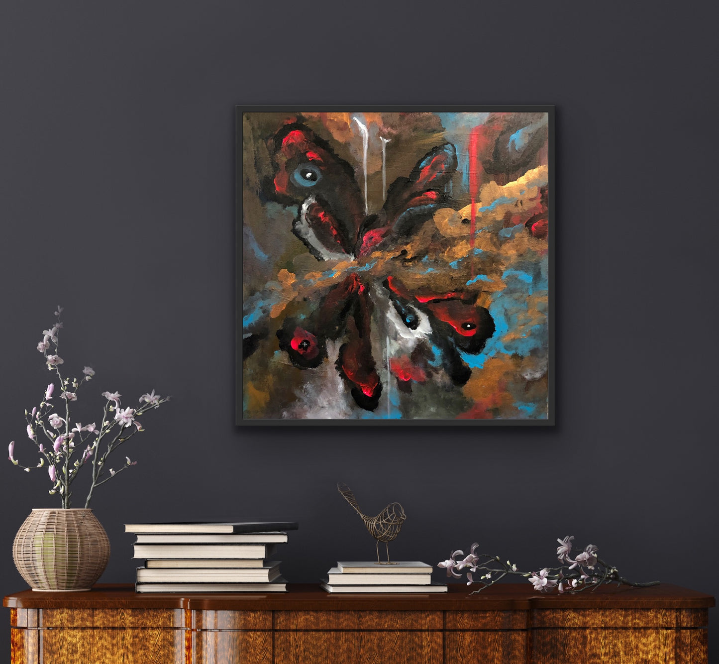 ORIGINAL ARTwork abstract acrylic painting "Butterfly spirit"